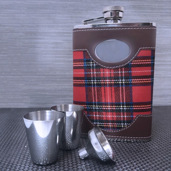 Promotional Tarten Hip Flask with cups and funnel