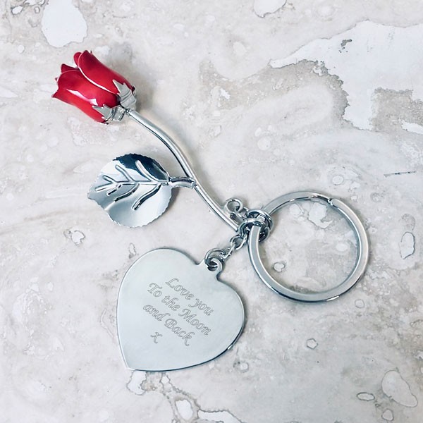 Promotional Red Rose keyring