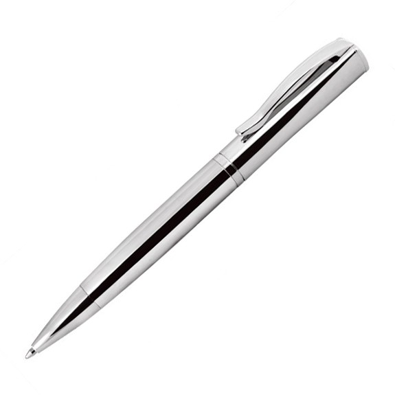 Promotional Facet Ballpoint Pen - Chrome - in Chrome Box