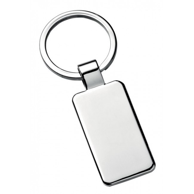 Promotional Rectangular Keyring with Loop Fitting