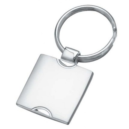 Promotional Metro Keyring - Square - 33mm x 33mm - Chrome