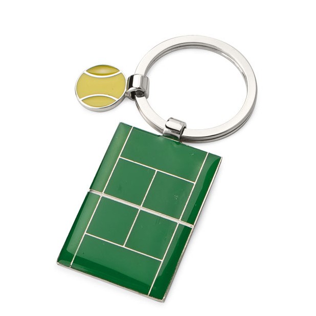 Promotional Tennis Court and Ball Keyring