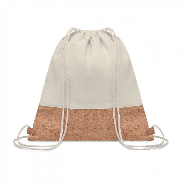 Promotional Cotton Drawstring Bag With Cork Details 160gr/m²