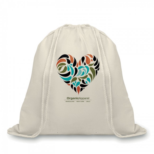 Promotional Organic Cotton Drawstring Bag 105gr/m²