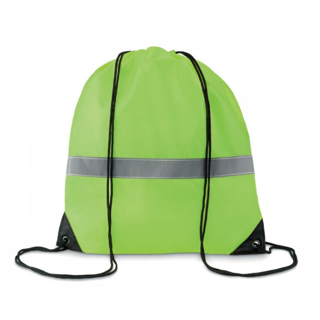 Promotional Drawstring Bag With Reflective Stripe - Image 2