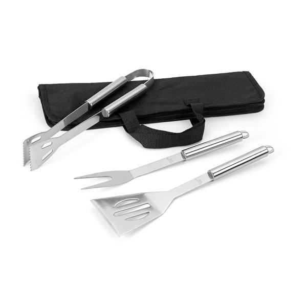 Promotional Barbecue Set With 3 Stainless Steel Pieces