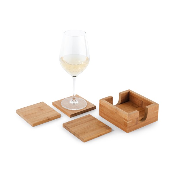 Promotional Set Of 4 Bamboo Coasters