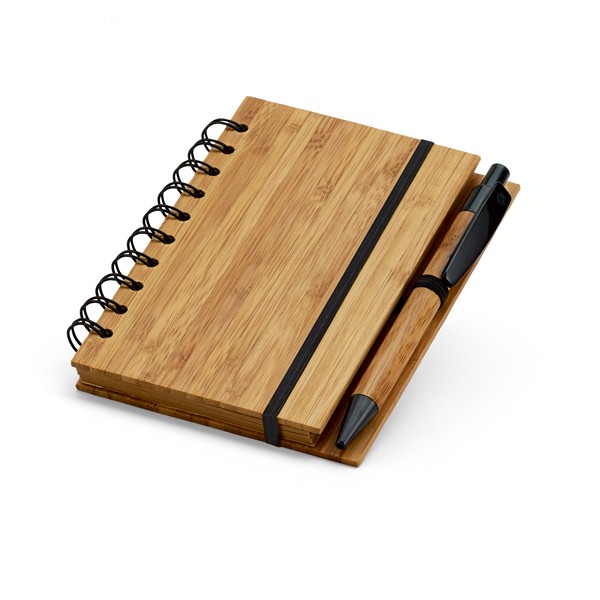 Promotional Bamboo Notepad With Ball Pen