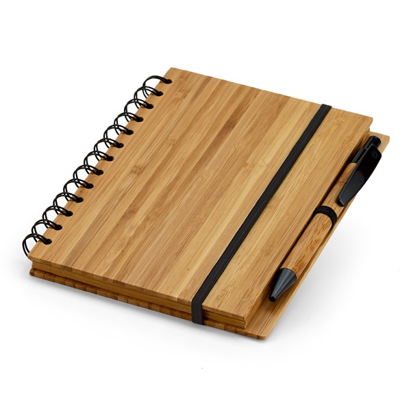 Promotional Dickens A5 B6 Spiral Notebook In Bamboo With Recycled Paper