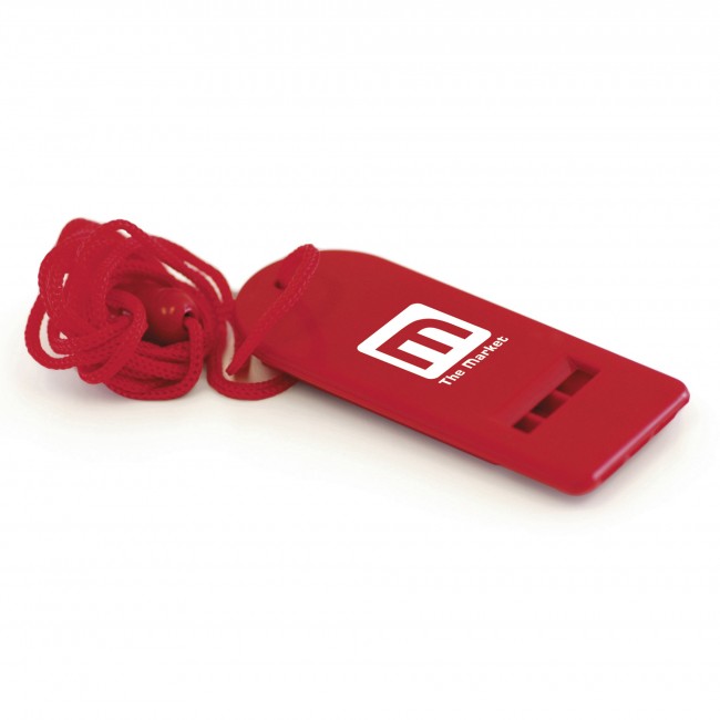 Promotional Flat Whistle With Neck Cord - Image 3