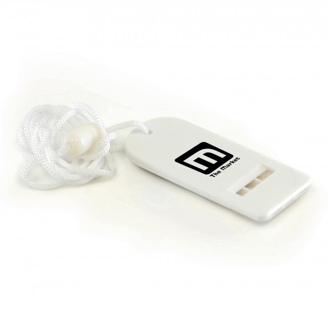 Promotional Flat Whistle With Neck Cord - Image 4