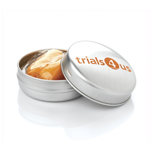 Promotional Pair of Orange Ear Plugs in a Tin