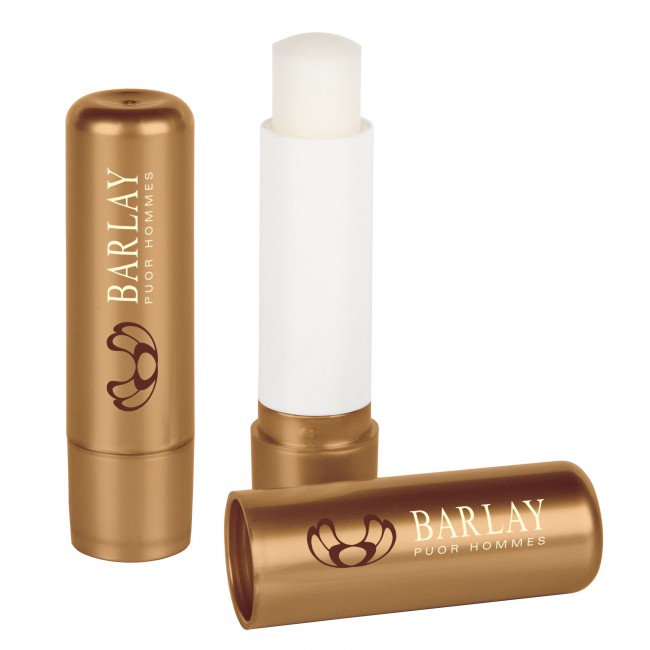 Promotional Lip Balm Stick Metallic Copper Polished Container & Cap 4.6g