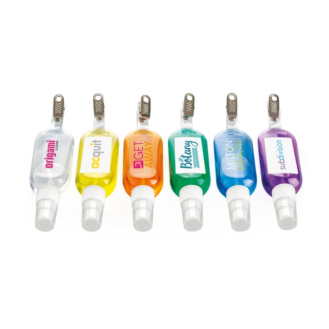 Promotional Antibacterial Hand Sanitiser on a Clip 50ml