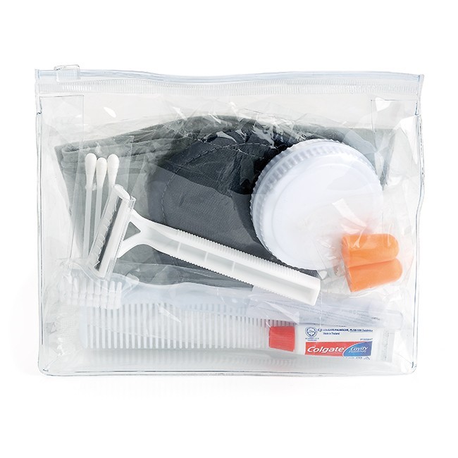 Promotional Essential Travel Amenity Kit In a Zippered Bag