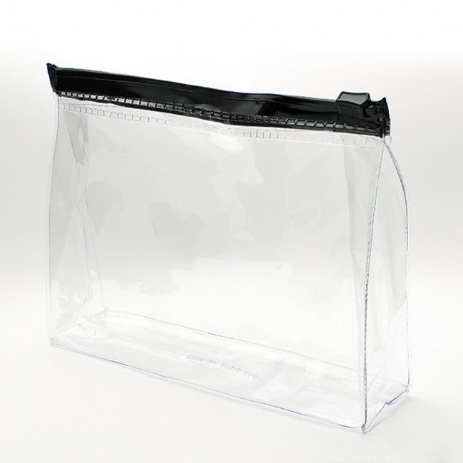 Promotional Clear PVC, Black Slide Zipper Bag