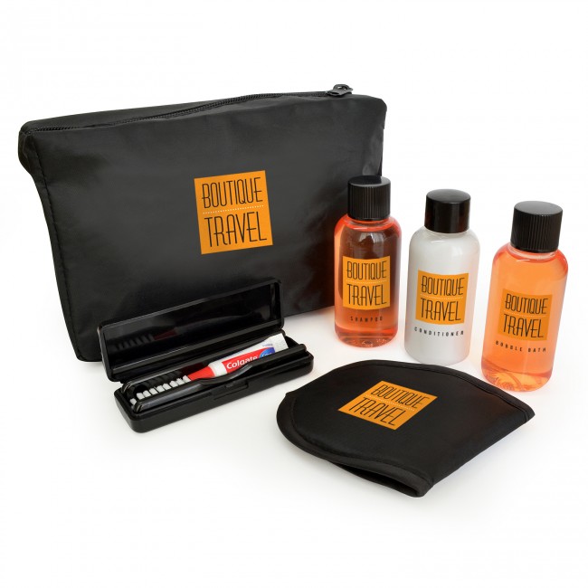 Promotional 6pc Black Travel Set in a Black Bag