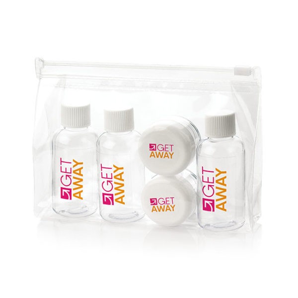 Promotional 6 Piece Airline Travel Pack, White Caps