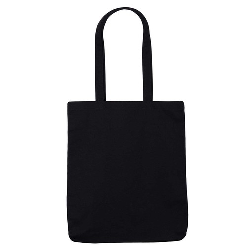 Promotional White/Black 10oz Long Handled Canvas Shopper (Full Gusset) - Image 1