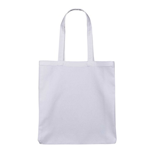 Promotional White/Black 10oz Long Handled Canvas Shopper (Full Gusset) - Image 2