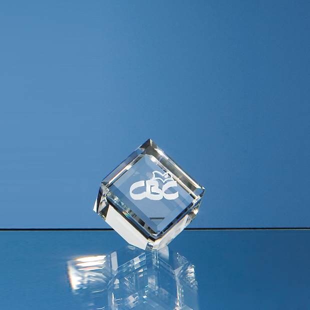 Promotional 4cm Optical Crystal Bevel Edged Cube