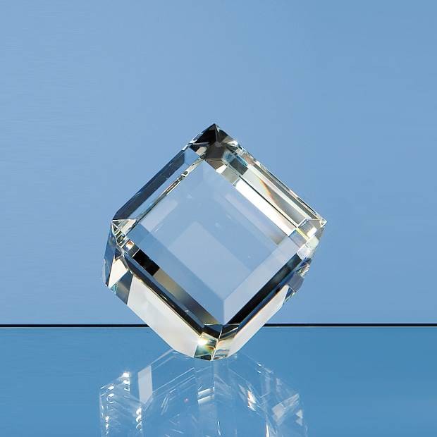 Promotional 6cm Optical Crystal Bevel Edged Cube