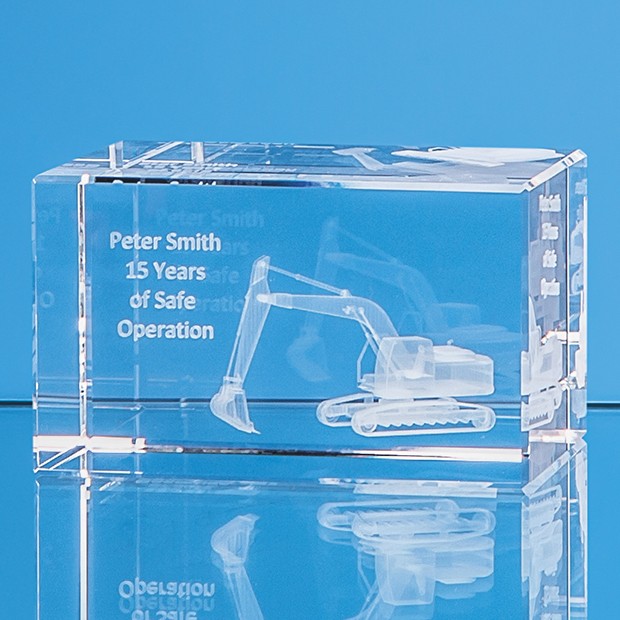 Promotional 10cm x 6cm x 6cm Optical Crystal Rectangle, H or V