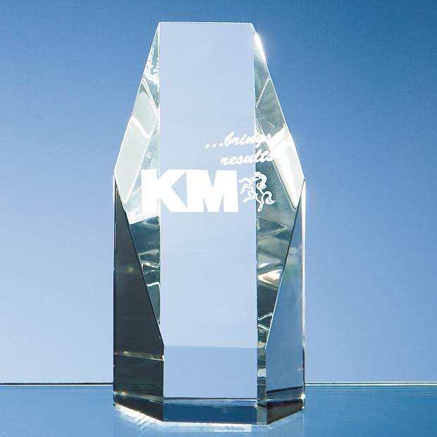 Promotional 12.5cm Optical Crystal Hexagon Award