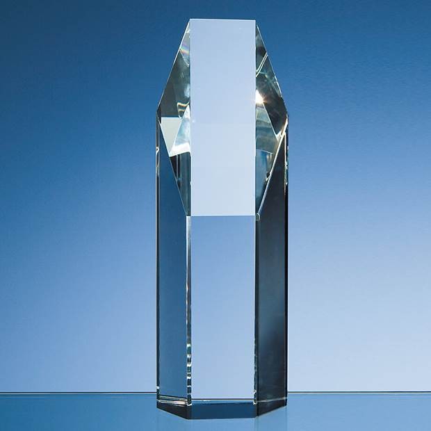 Promotional 19cm Optical Crystal Hexagon Award