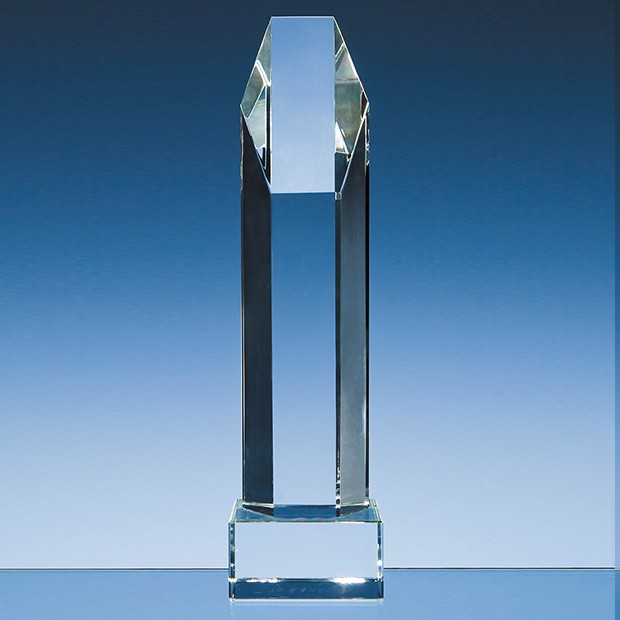 Promotional 25.5cm Optical Crystal Hexagon Award