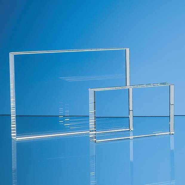 Promotional 7.5cm x 12.5cm Optical Crystal Rectangle Award, H or V