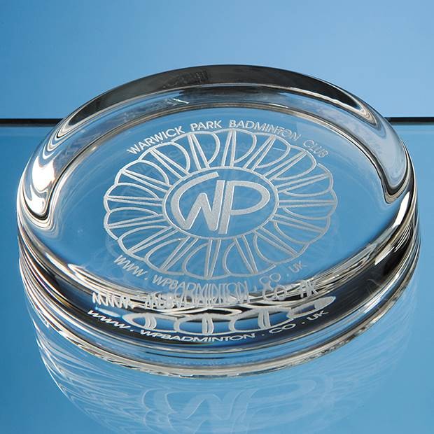 Promotional 9cm Round Glass Paperweight