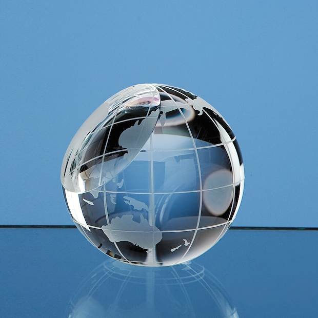 Promotional 6cm Optical Crystal Globe Paperweight