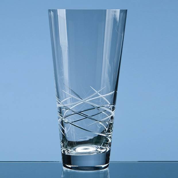 Promotional 25cm Tiesto Cut Conical Vase