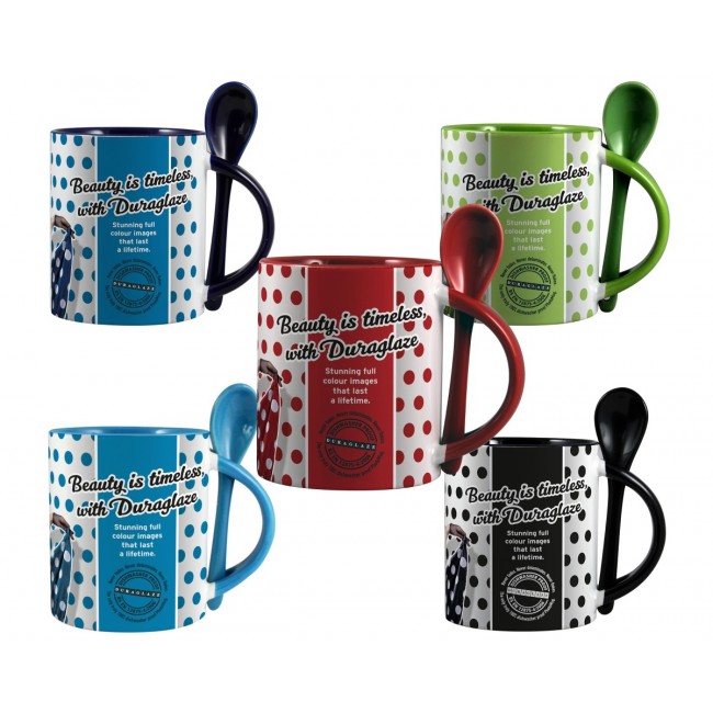 Promotional Duraglaze© 11oz Soup & Spoon Two Tone PhotoMug