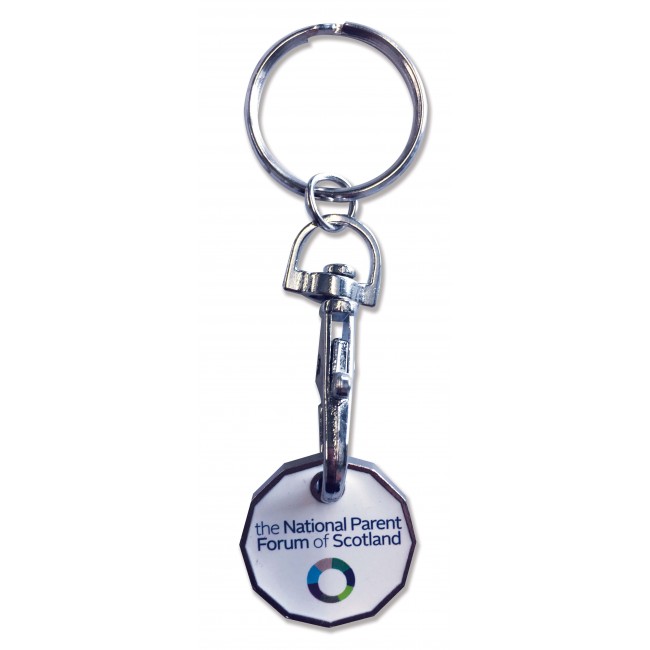 Promotional Trolley Coin Keyring - Printed - 1 Side