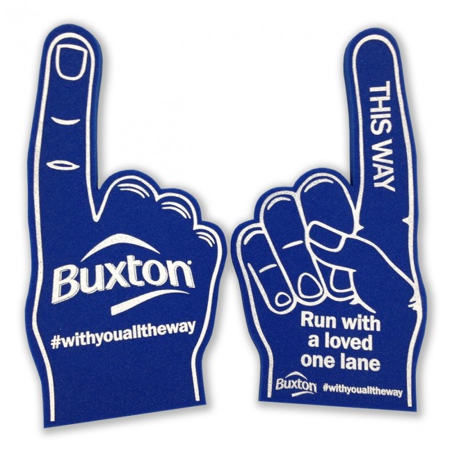 Promotional Standard 45cm foam hand printed 1 colour to BOTH sides