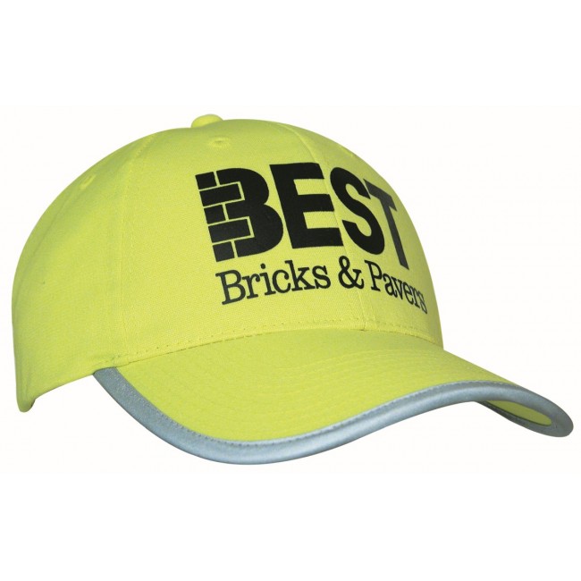 Promotional Luminescent Safety Cap with Reflective Trim