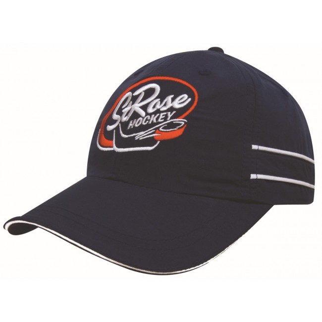 Promotional Microfibre Sports Cap with Piping and Sandwich