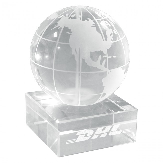 Promotional Crystal Globe on Base