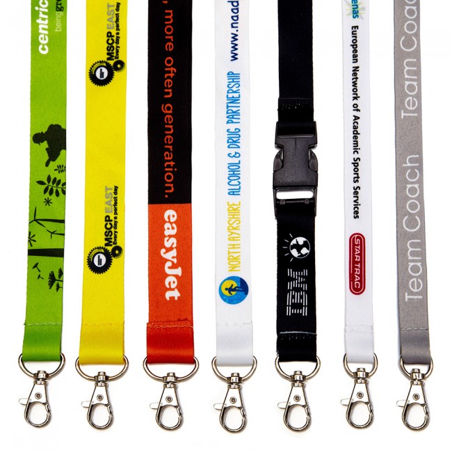 Promotional 20mm Single Layer Slippery Polyester Lanyard