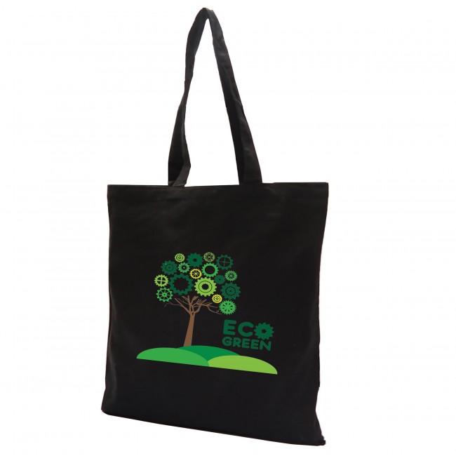 Promotional Dunham 8oz Premium Black Cotton Shopper Bag