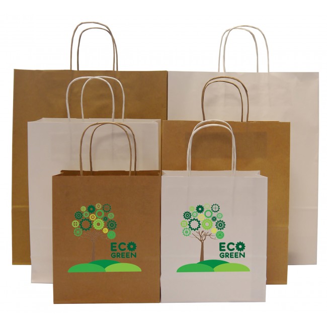 Promotional Hardwick 100gsm Ribbed Large A3 Kraft Paper Bag