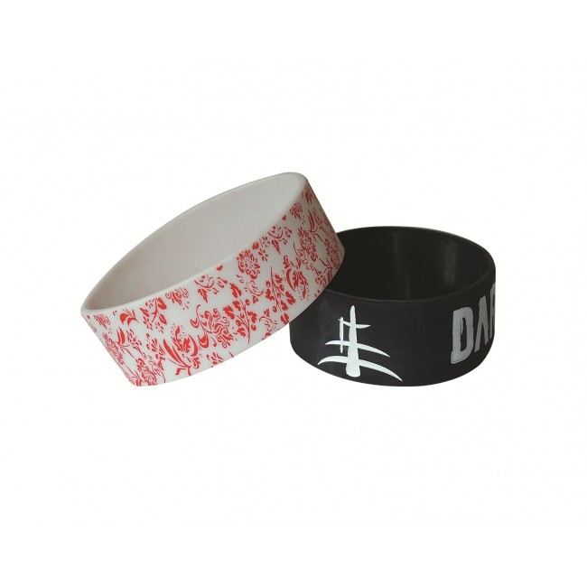 Promotional 1 Inch Printed Silicone Wristbands