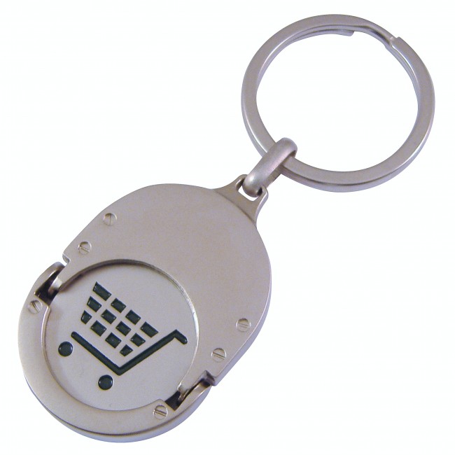 Promotional Oval Trolley Coin Keyrings