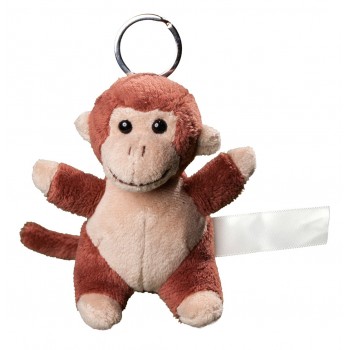 Plush monkey with keychain