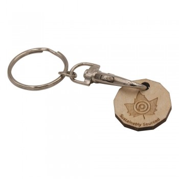 Wooden Trolley Coin Keyring