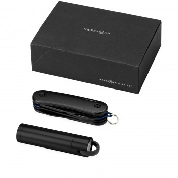 Apollo gift set with pocket knife and flashlight