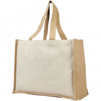 Varai 340 g/m² canvas and jute shopping tote bag