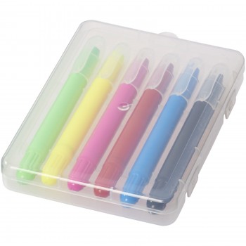 Phiz 6 retractable crayons in plastic case